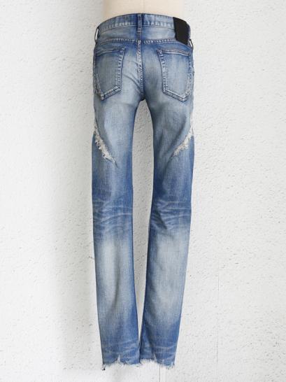 FAGASSENT　"20SS-JACOB" Stone bio washed blue denim with entire scar crush &...