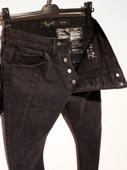 FAGASSENT　"DS4 black age" Black aging skinny denim with seaming screw cut